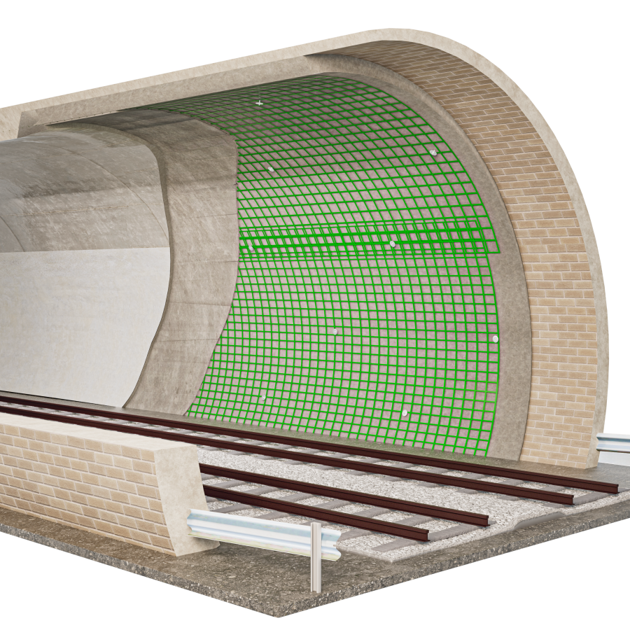 Tunnel repair and strengthening with CRM mesh