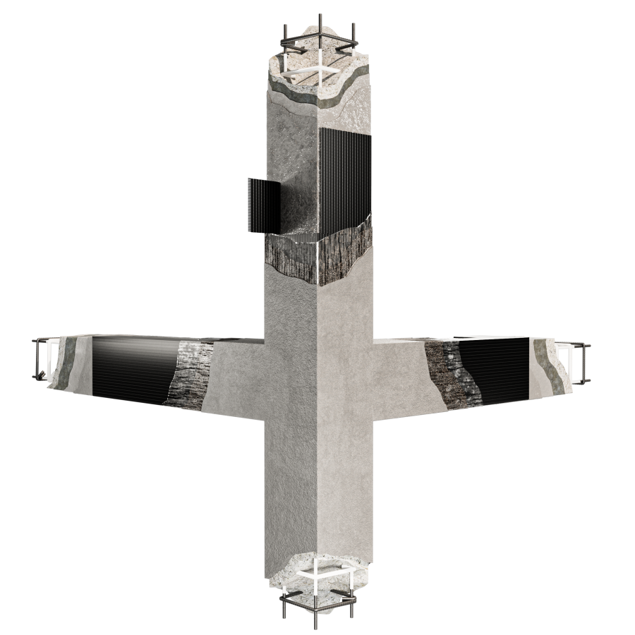 Beam-column joint strengthening with FRP fabrics